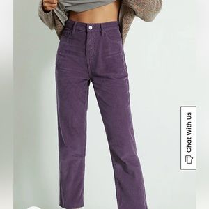 PacSun Purple Corduroy High Waisted Straight Leg Jeans
